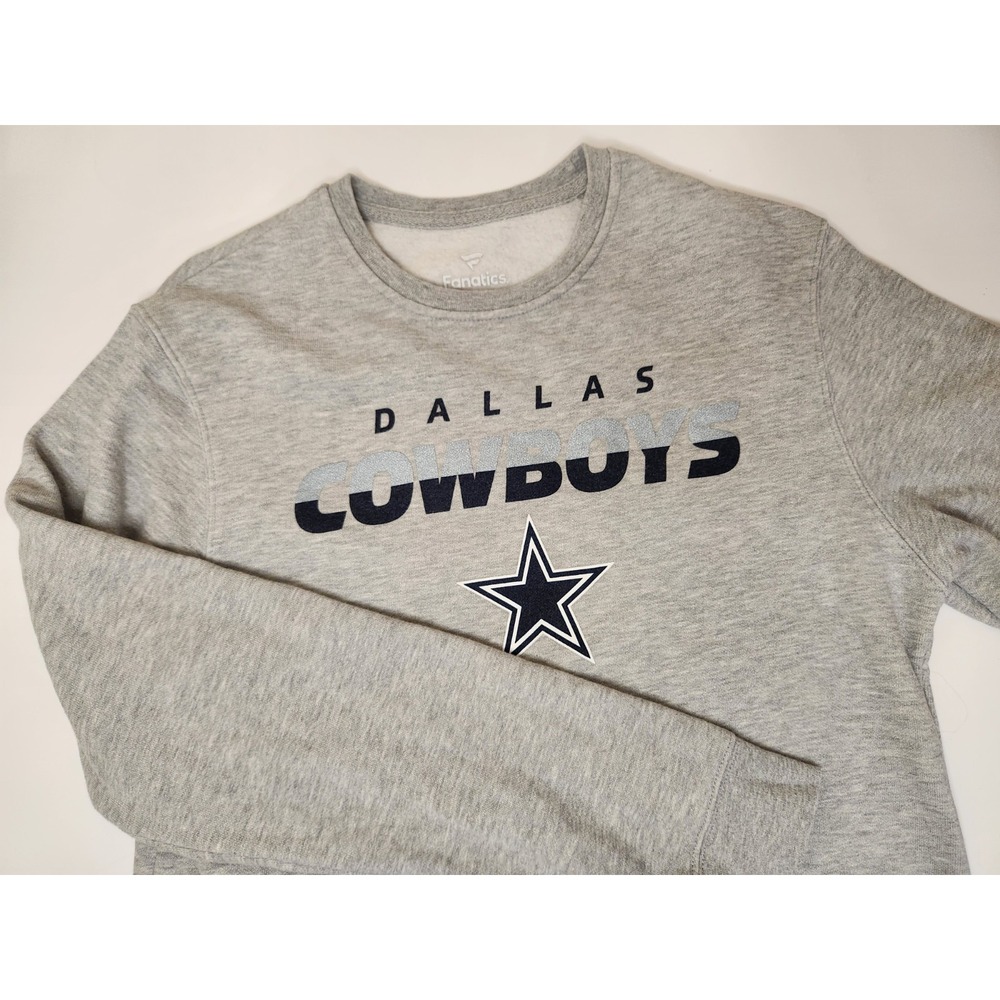 Fanatics NFL Dallas Cowboys Crew Neck Sweatshirt Size Medium Gray